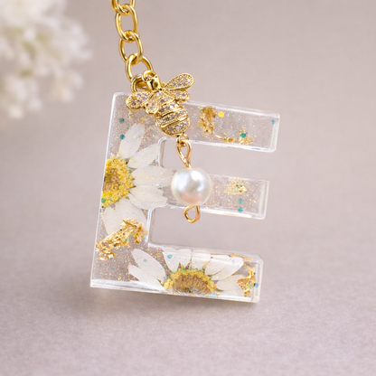 Real Flower resin keychain