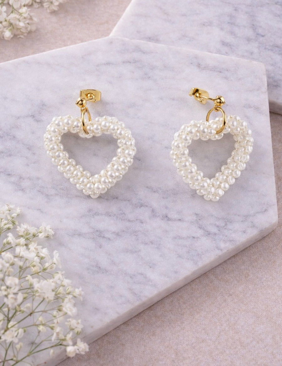 Amour Pearl Heart Earrings