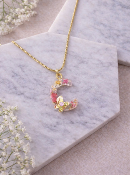 Fleur Élégance Initial Necklace
