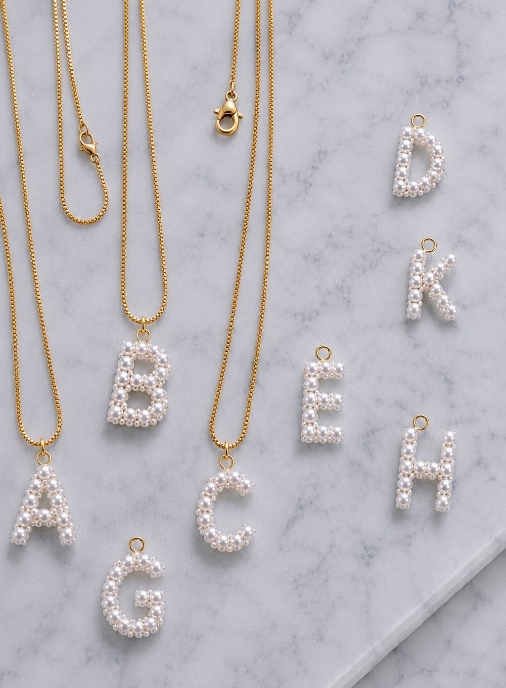 Lumière Pearl Initial Letter Necklace