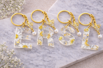 Real Flower resin keychain