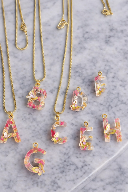 Fleur Élégance Initial Necklace