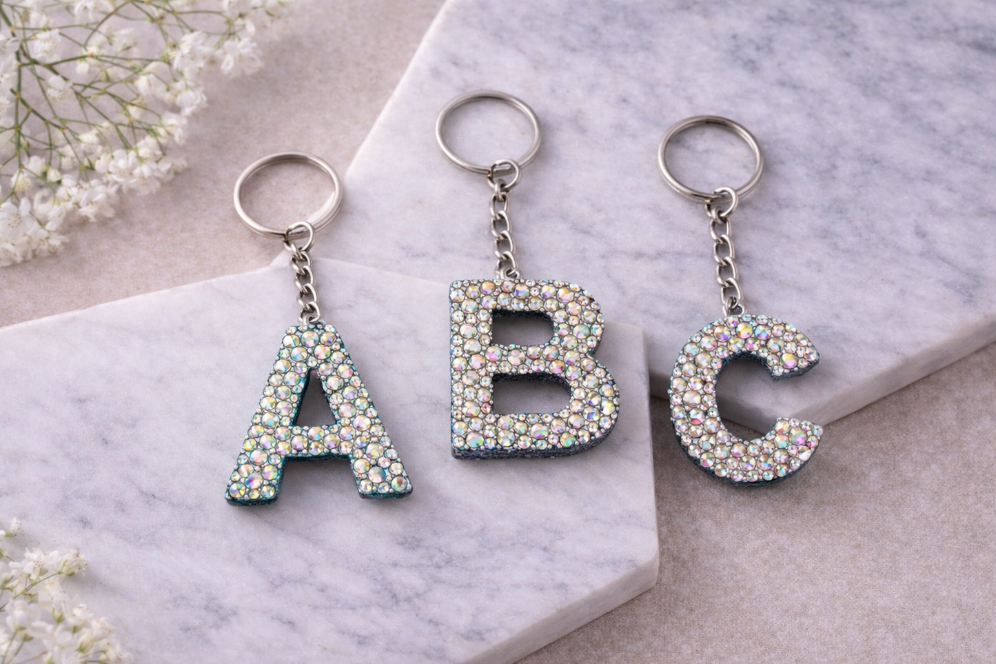 Bling letter keychain